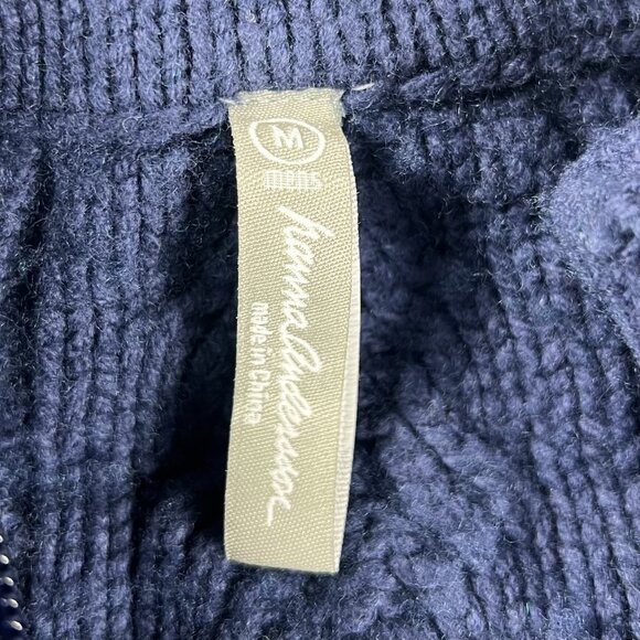 Hanna Andersson 1/4 Zip Cable Knit Sweater Blue Men’s Size Medium - Picture 3 of 7